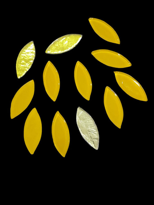 Yellow Theme Eye Glass Mosaic  - Set of 12