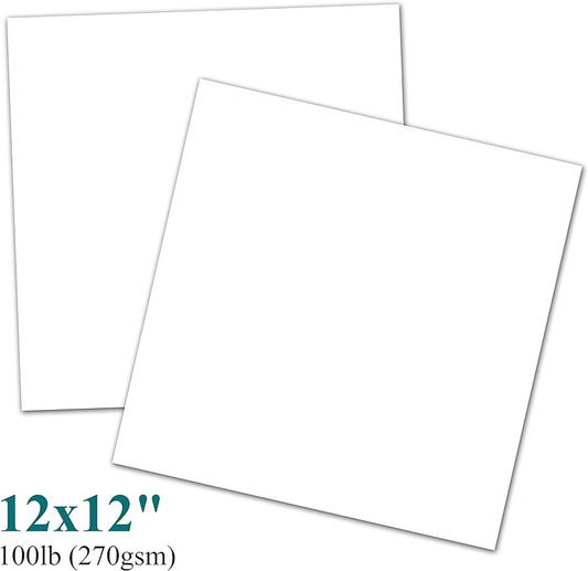 12X12 White Card - Set of 10