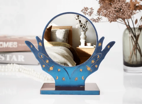 Silicone Makeup Mirror Mold | 2 Hands Holding Mirror Mold | 5 Acrylic Mirrors Absolutely Free Bestow Charms