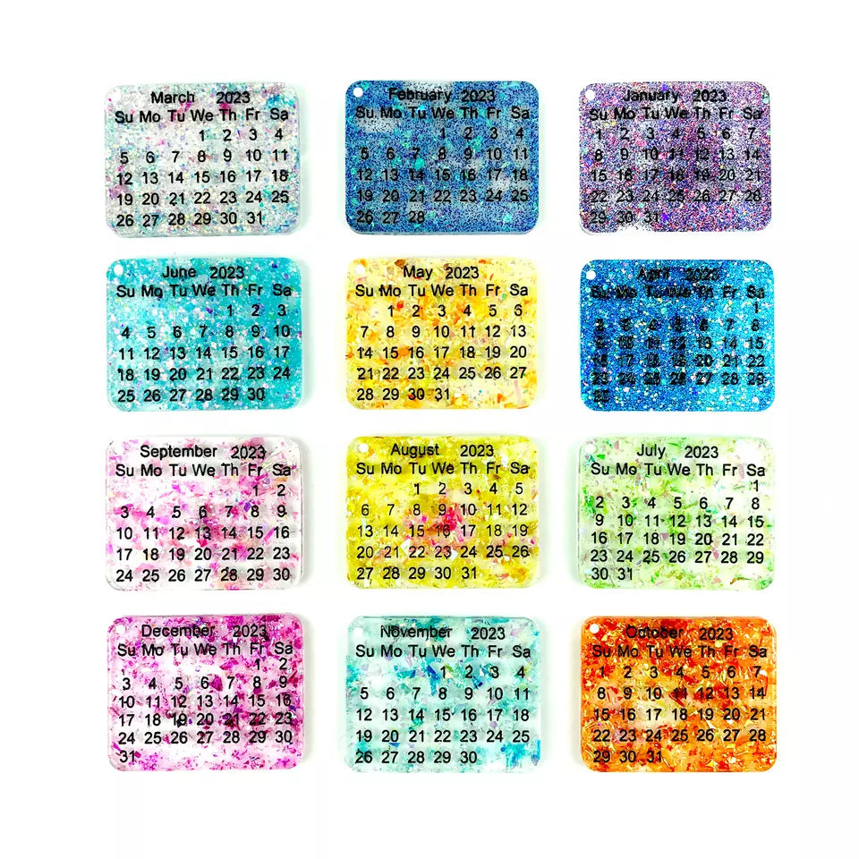 2023 Calendar Mold - Monthly Keychain mold Bestow Charms