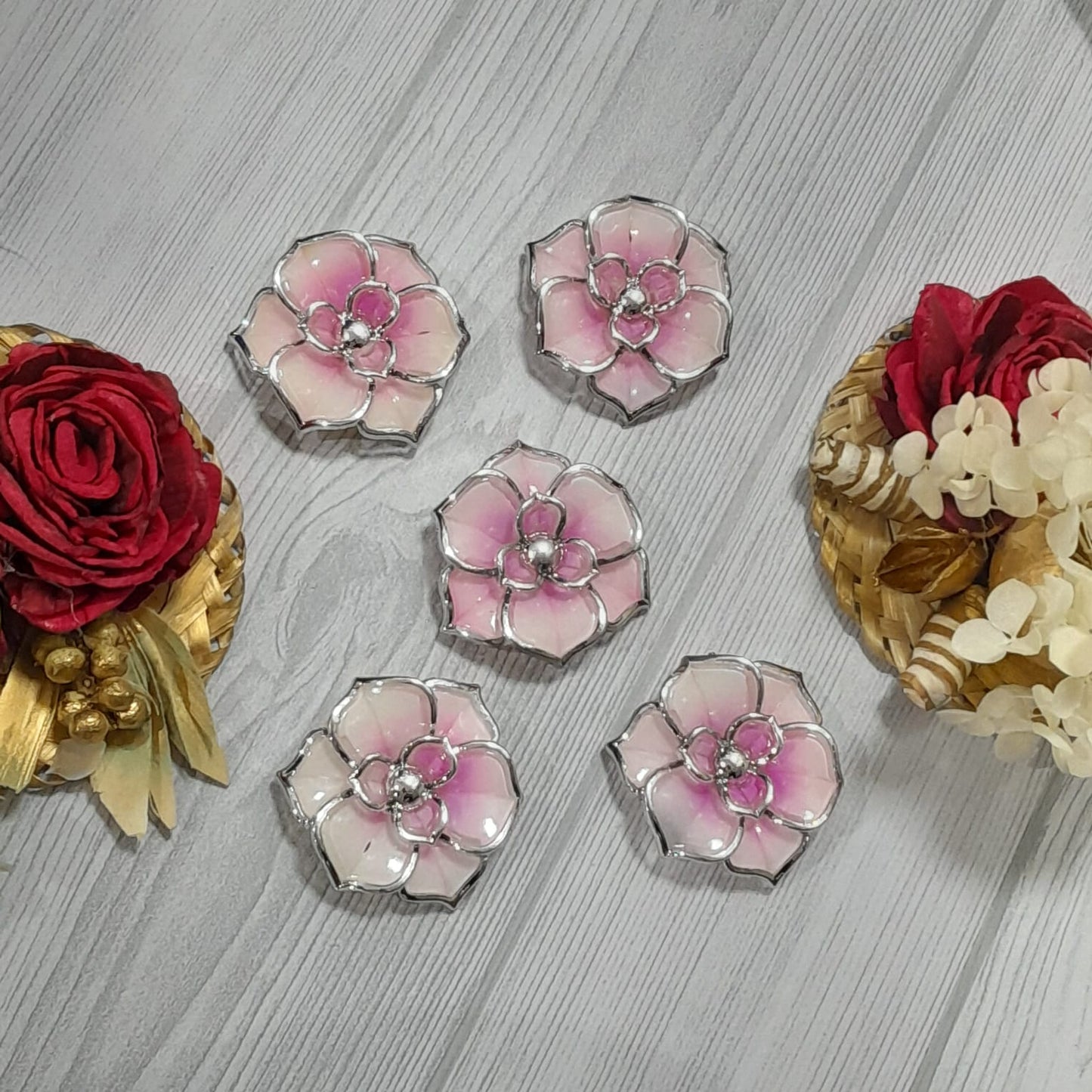 3 Layer Acrylic Flowers - Set of 5