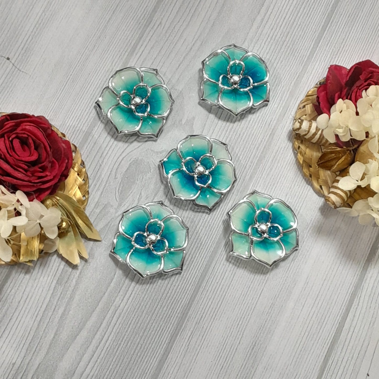3 Layer Acrylic Flowers - Set of 5