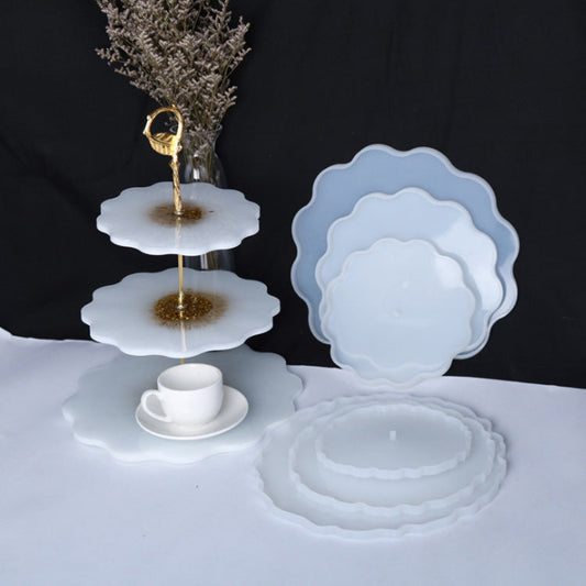 3 Tiers Flower Shaped Round Resin Silicone Mold | Silicone 3 Tier Flower Shaped Mold Bestow Charms