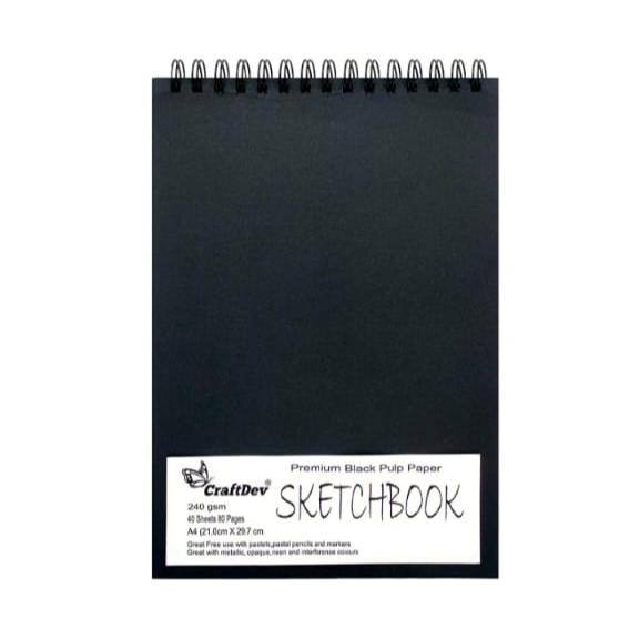 A5 Sketch Book Black - 250gsm