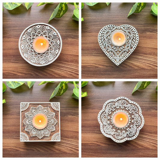 Wood Block Tea Light Holder