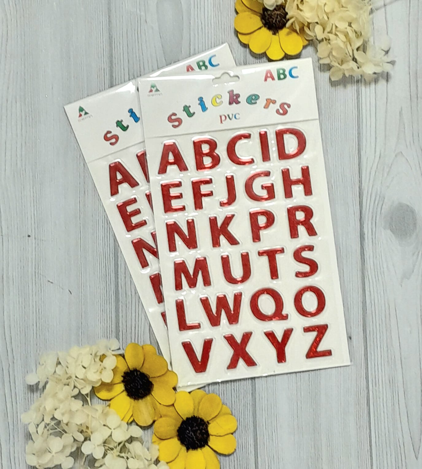 3D Alphabets Sticker - Red