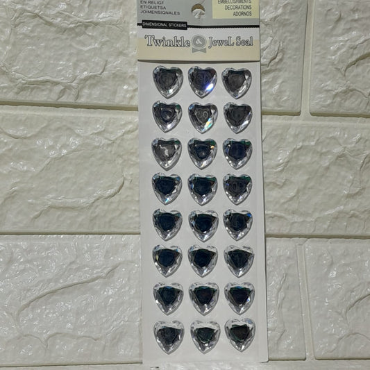 3D Crystal  Heart Stickers