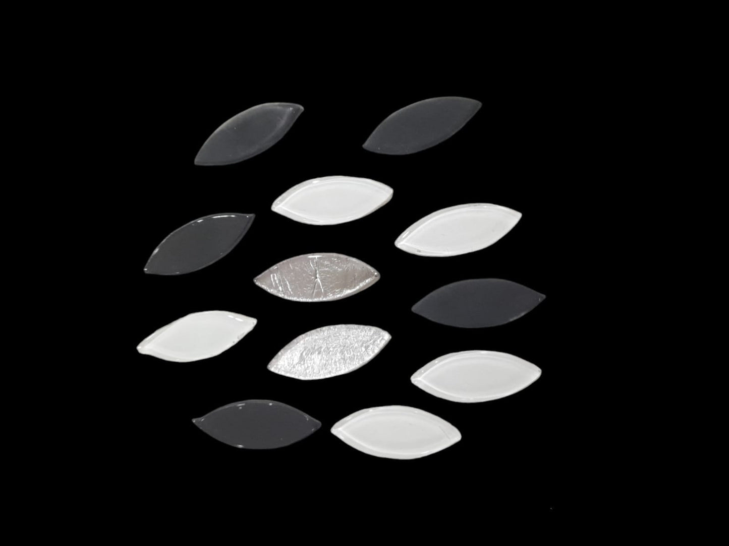 Black & White Theme Eye Glass Mosaic - Set of 12