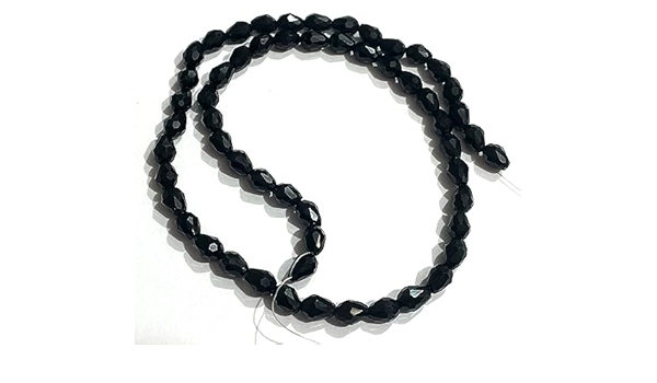 Black Crystal Beads - 4x6mm