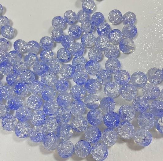 10mm Glass Crackle Beads - purple
