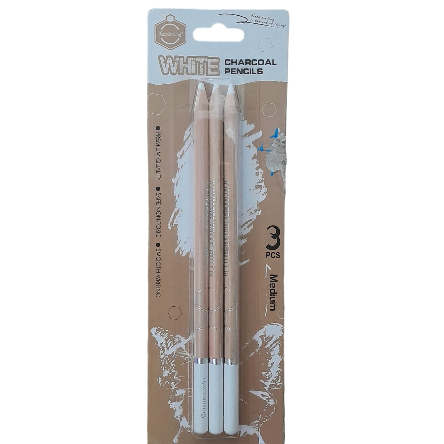 Keepsmiling White Charcoal Pencil