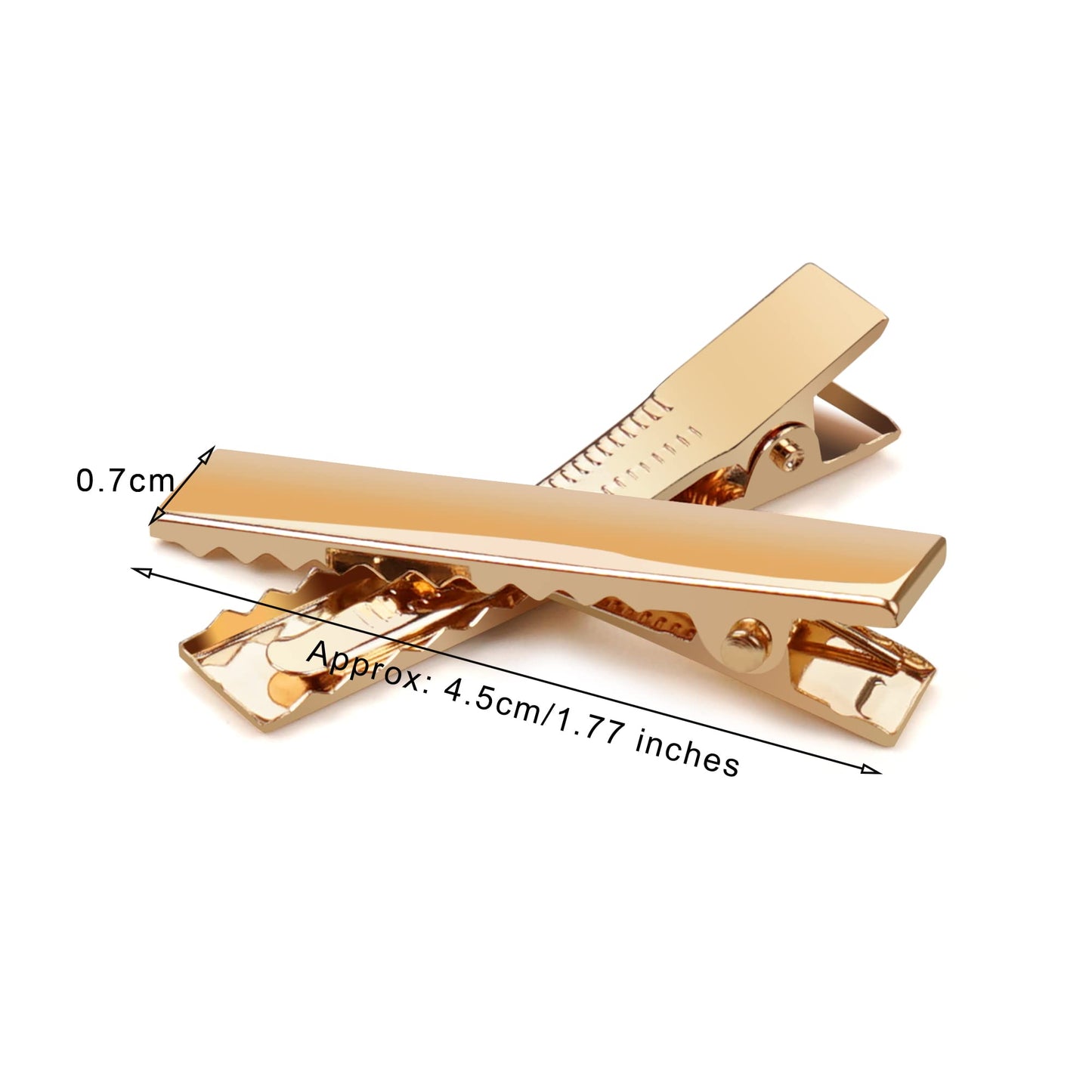 4.5cm Rose Gold Alligator Clip Base - Set of 4