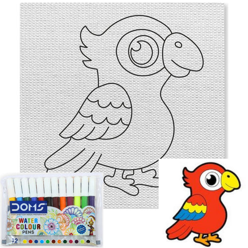 6x6" Printed Canvas Board DIY - Parrot