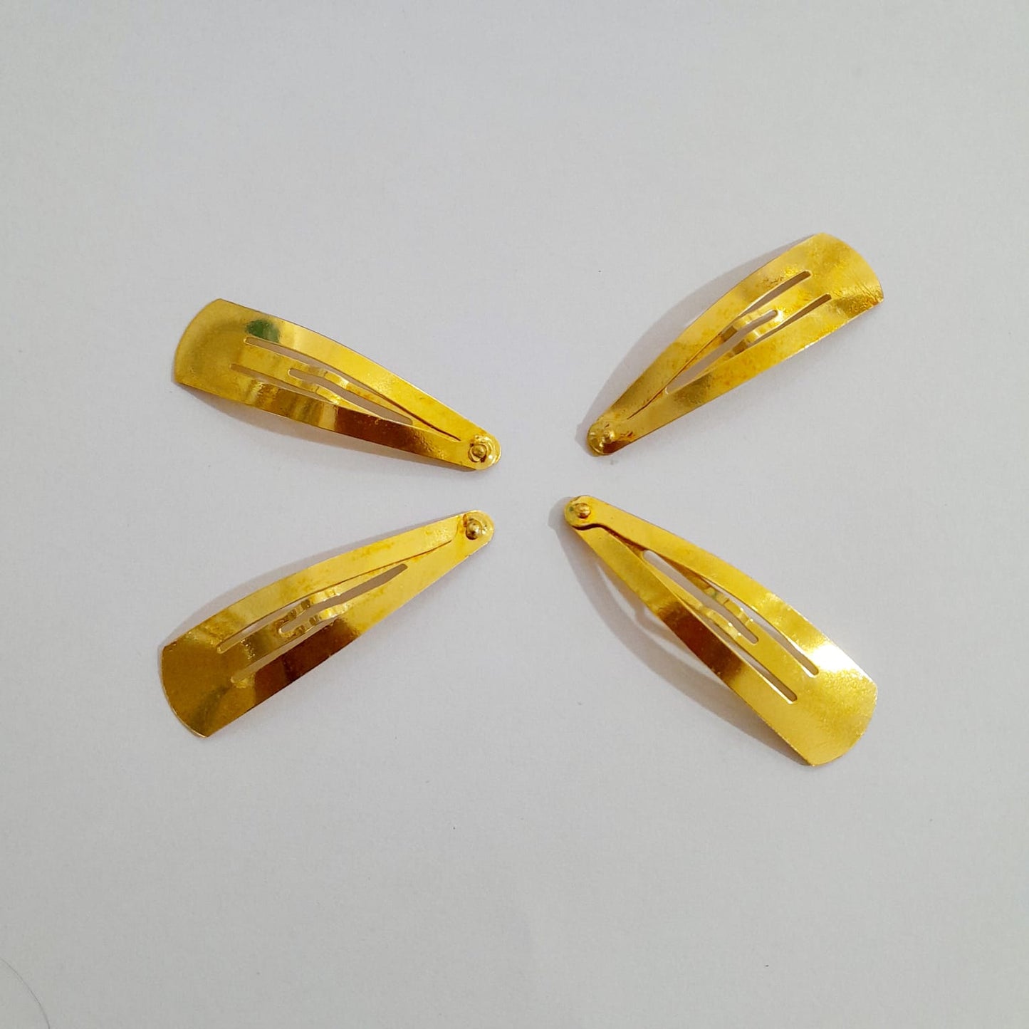 Snap Hair Clip Base Gold - Set of 4