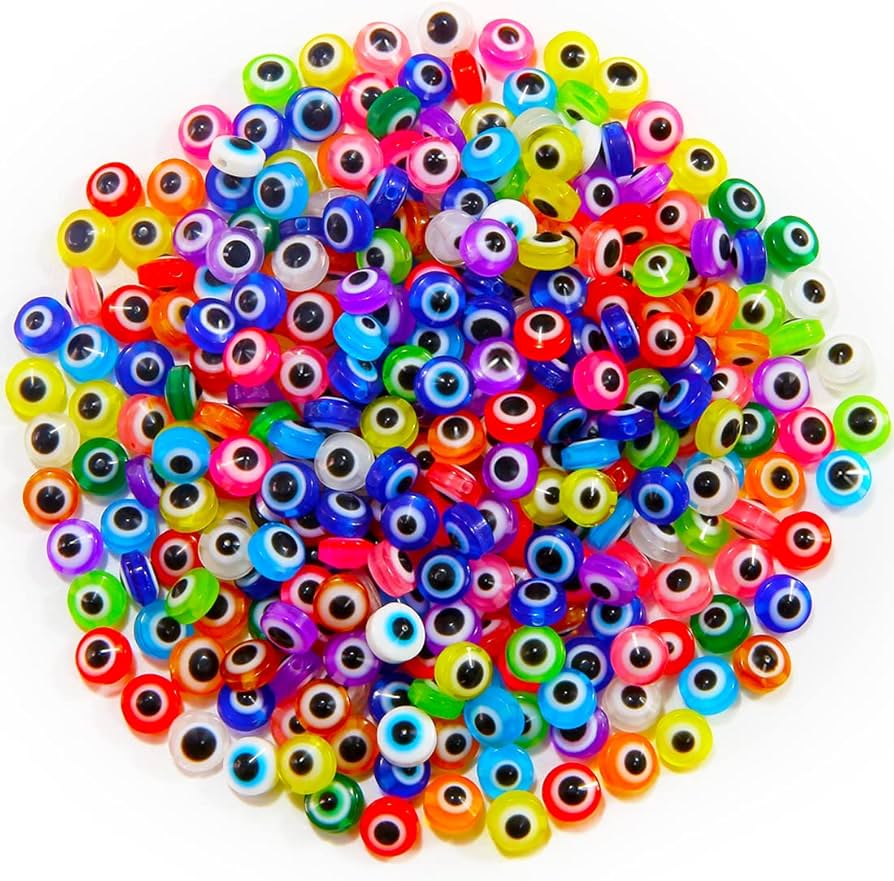Evil Eye Multicolor Plastic Beads