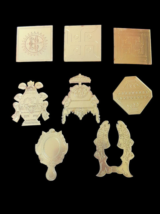 1.5" Pooja Theme acrylic cut out - set of 8