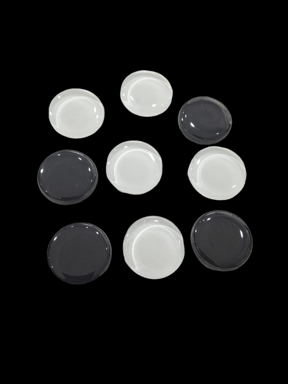 Black & White Round Glass Mosaic - Set of 9