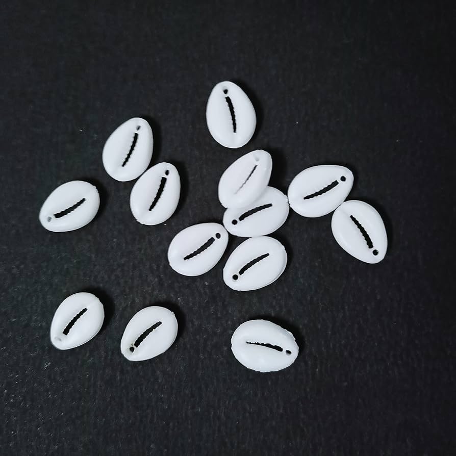 White Plastic Cowrie Beads