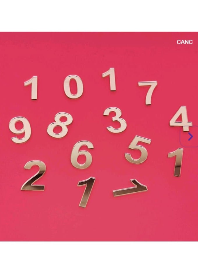 Acrylic Clock Numbers 1-12 - Gold