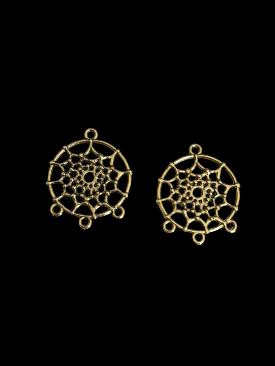 Antique gold Metal Charm - Dream catcher