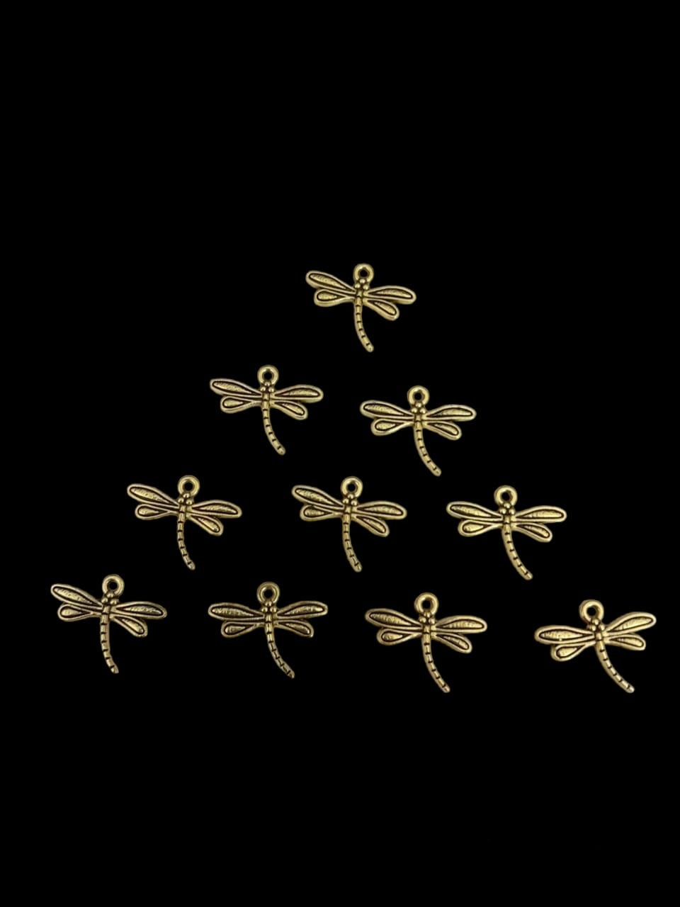 Antique gold Metal Charm - dragonfly