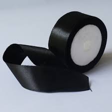 Black satin ribbon 1" - 1mtr