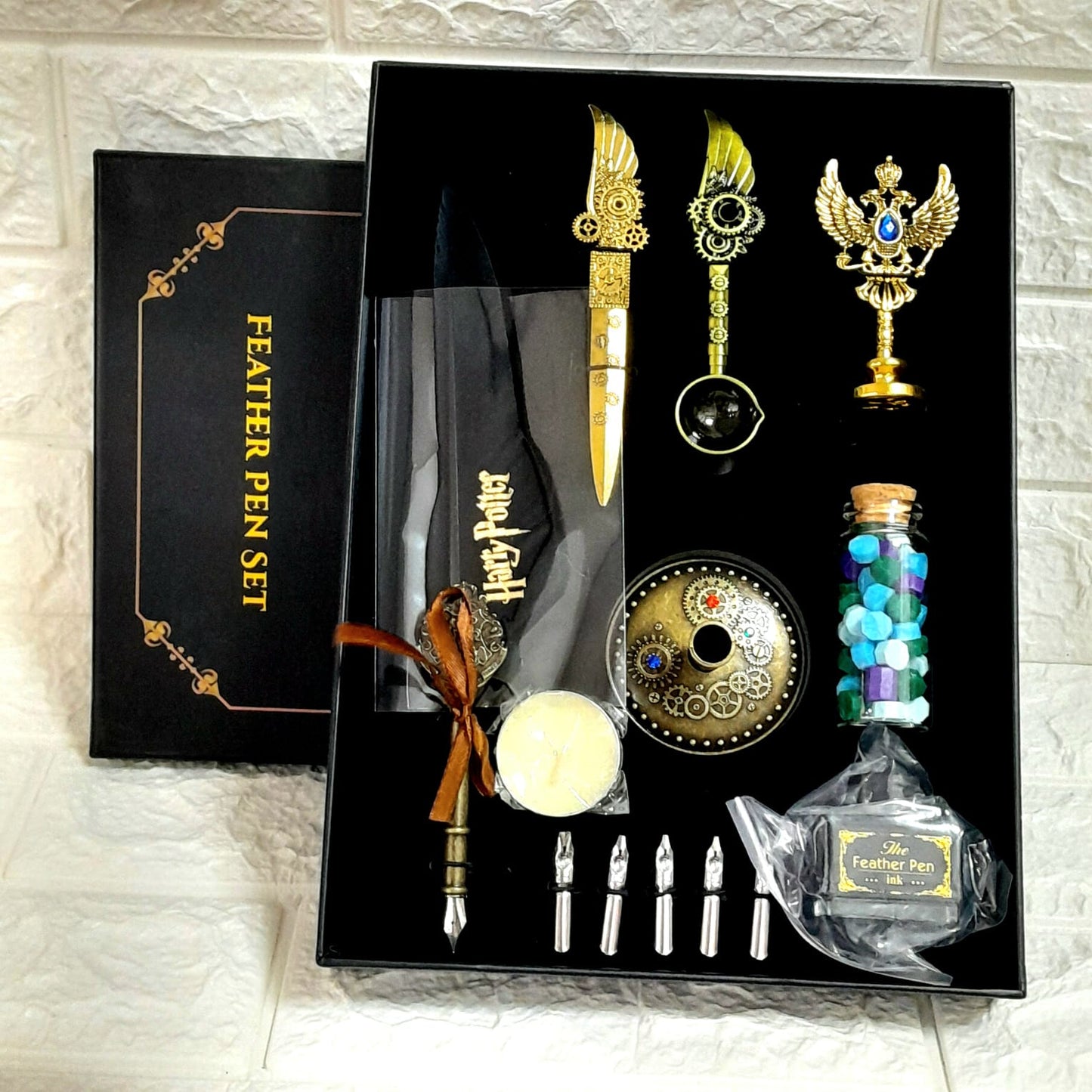 Calligraphy Pen Set With Wax Seal - Hary Potter