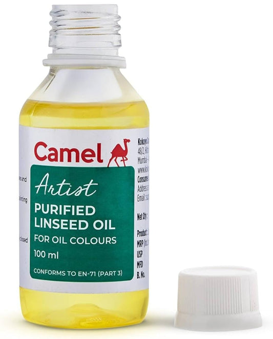 Camel Artist Purified Linseed Oil for Oil Color, 100ml (Yellow)