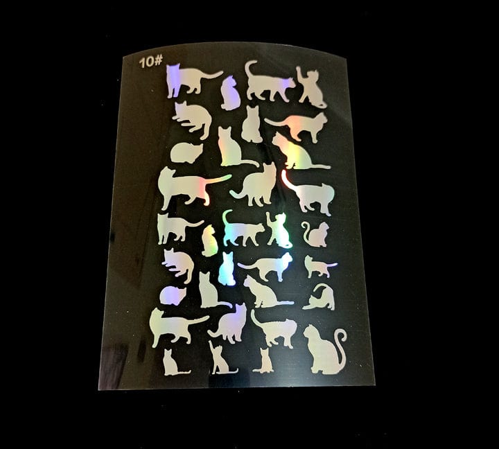 Cat Holographic Stickers | Cut and Paste Holographic Stickers | A5 Size Bestow Charms