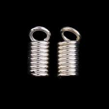 Crimp End Silver - Spring - Set of 6