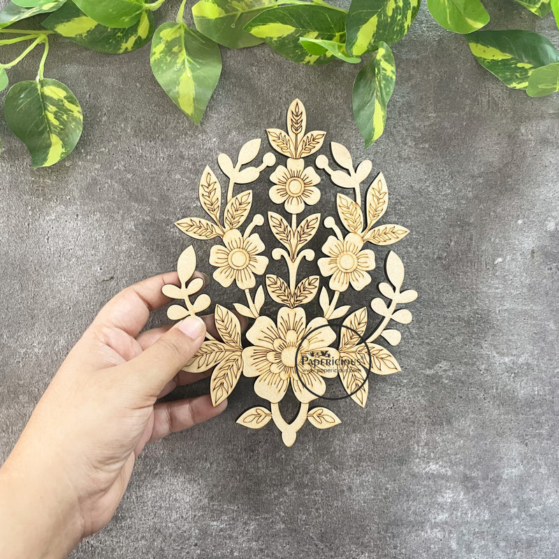 Pre Marked MDF Flower Motif - 8"