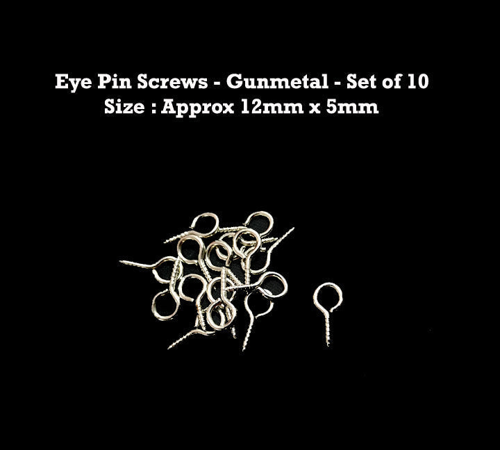 Gunmetal EyePin Screw of Keychain - Set of 10 Bestow Charms