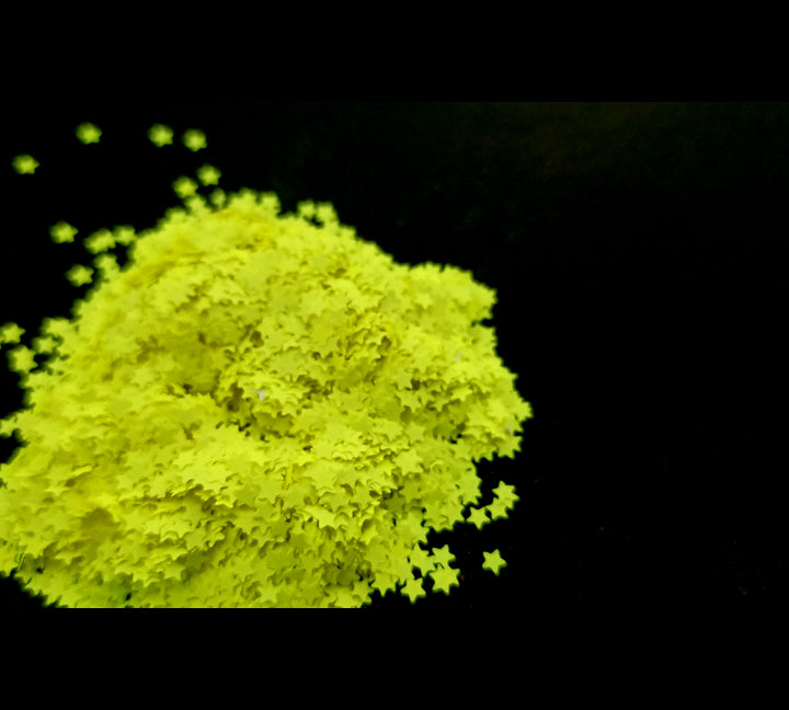 Fluorescent Green Stars - 20gms Bestow Charms