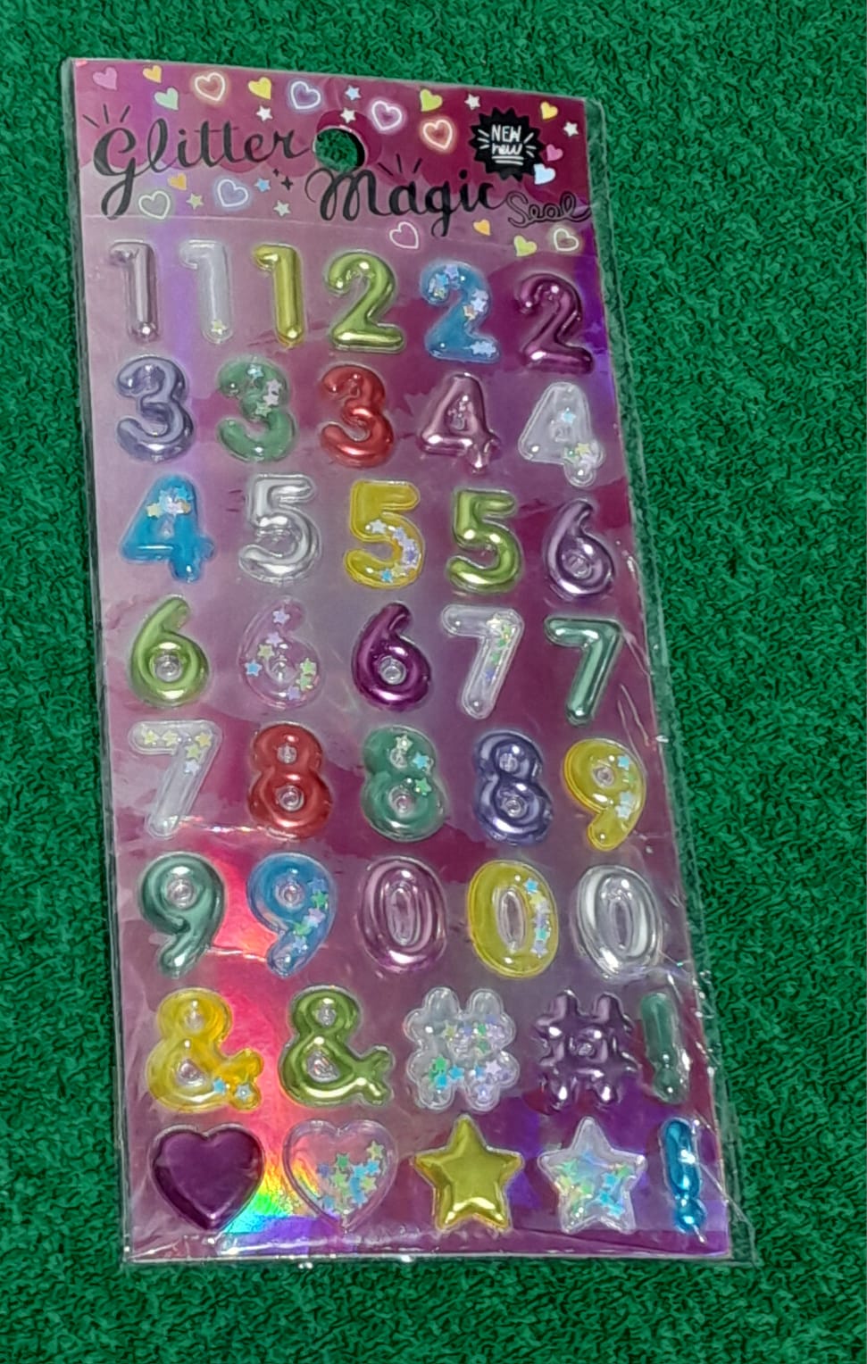 Glitter Magic Stickers - Numbers - Multicolor