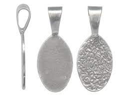 Glue on Pendant Bails - silver - Set of 2
