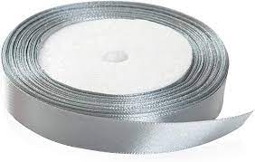 Grey satin ribbon 1" - 1mtr
