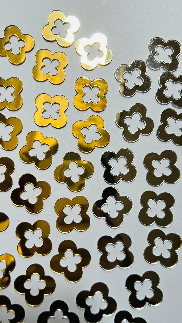 Gold Acrylic Mirror - Flower Cutout
