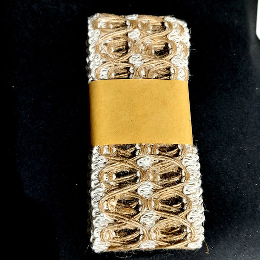 Jute Natural Designed Ribbon - 2"