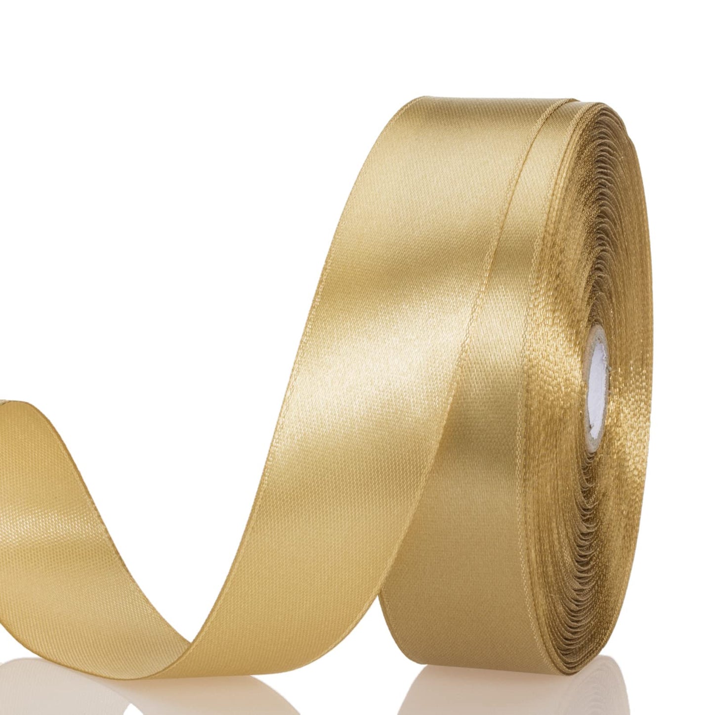 Light brown satin ribbon 1" - 1mtr
