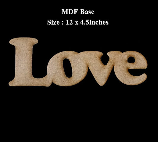 MDF Love Base | Love MDF | Laser Cutout | Home Décor | Wooden Wall Art Base Bestow Charms
