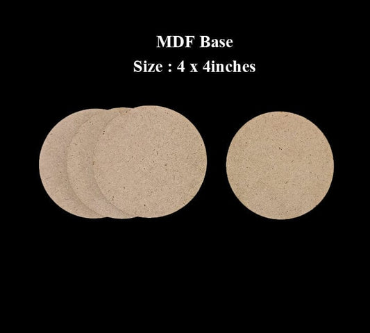 MDF Round Coaster | Set of 4 MDF | Coasters Plain Round for Crafts | DIY | Artwork | Decoupage | Painting | Resin Work Bestow Charms