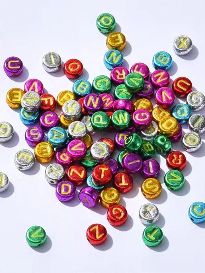 Metallic Multicolor Alpha Beads - Flat Round -20g