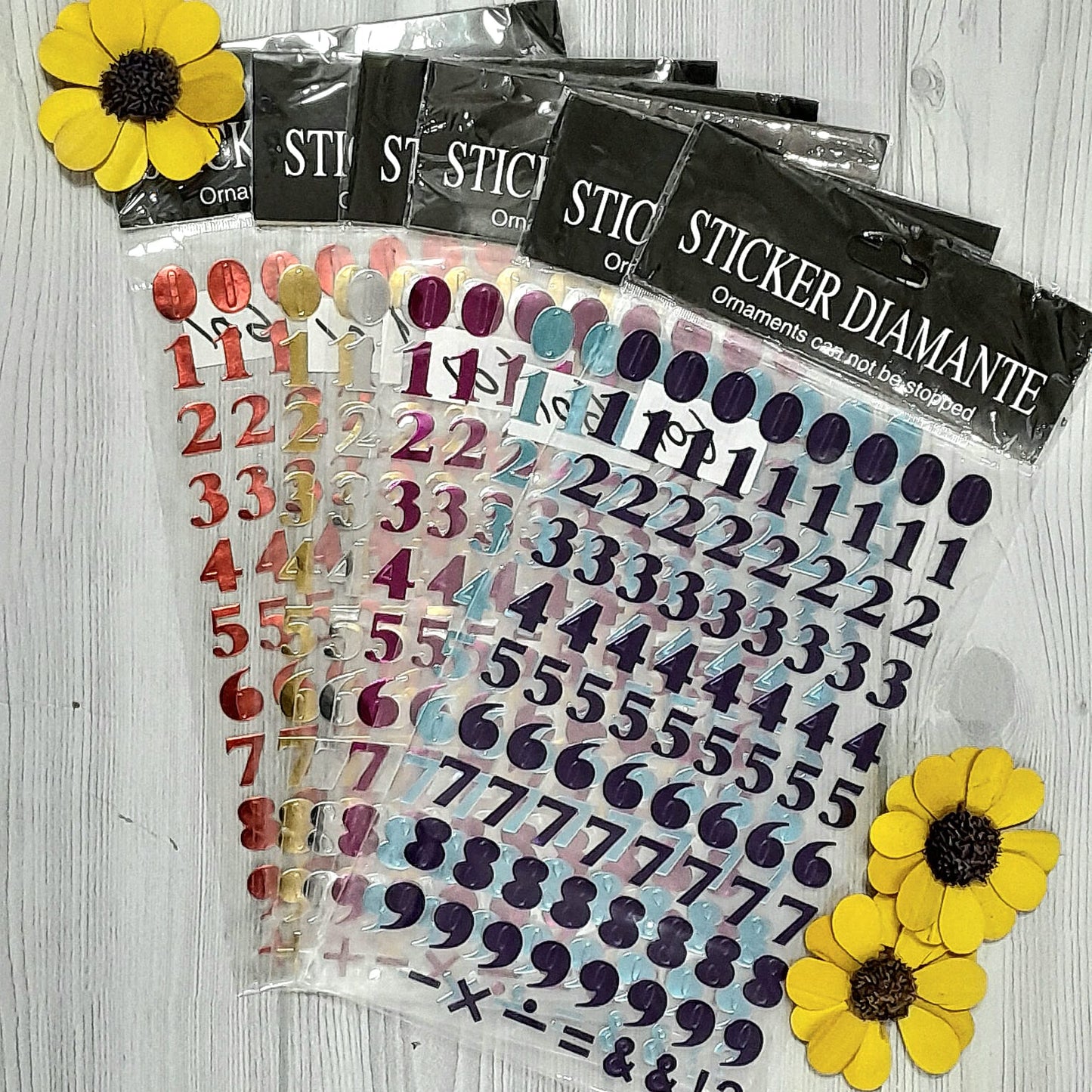 Metallic Numbers sticker