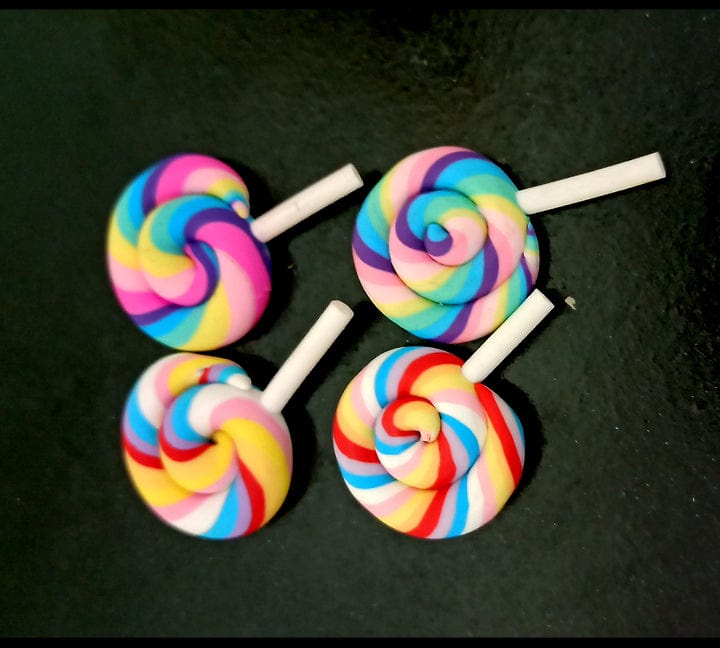 Mini Spiral Lollipop Miniatures 1 | Set of 2 Spiral Lollipop Miniatures Bestow Charms