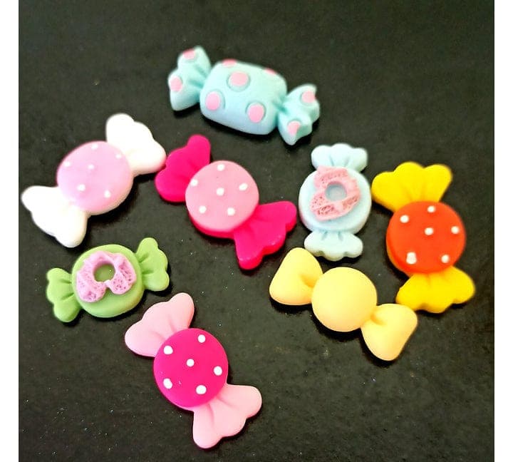 Mixed Sweets Miniature 2 | Set of 4 Resin Charms Mixed Sweet in Different Colours Used for decoration Bestow Charms
