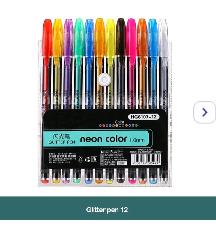 Metallic Neon Color Pens - Set of 12