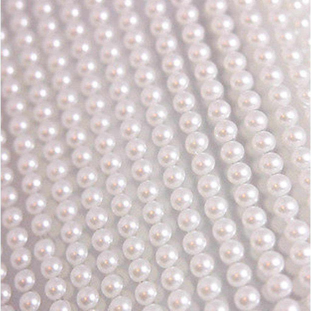 Pearl flat round dot beads - 3mm