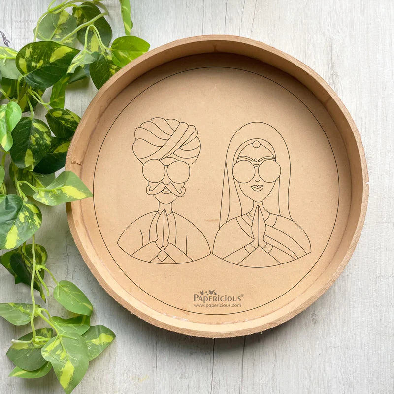 Pre Marked MDF Round Tray - 12"