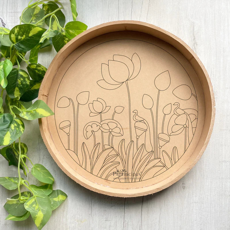 Pre Marked MDF Round Tray - 12"