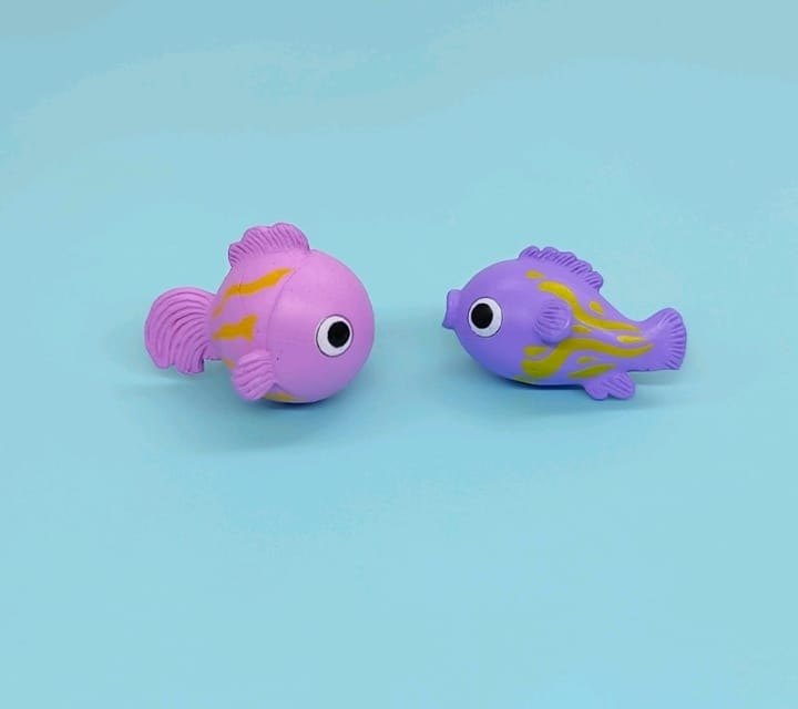 Purple fish miniature - set of 2